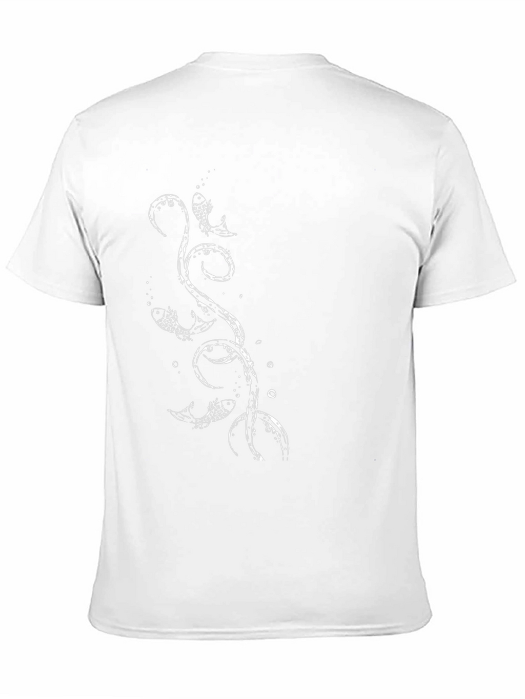 Mens Black T-Shirt with Fish Graphic Print