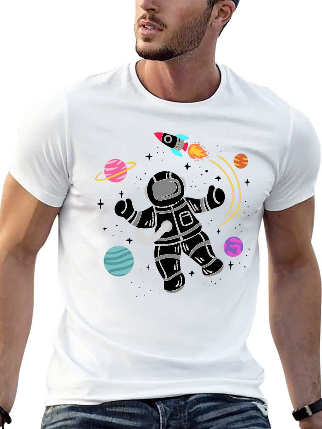 Astronaut Galaxy T-Shirt - Space Graphic Tee
