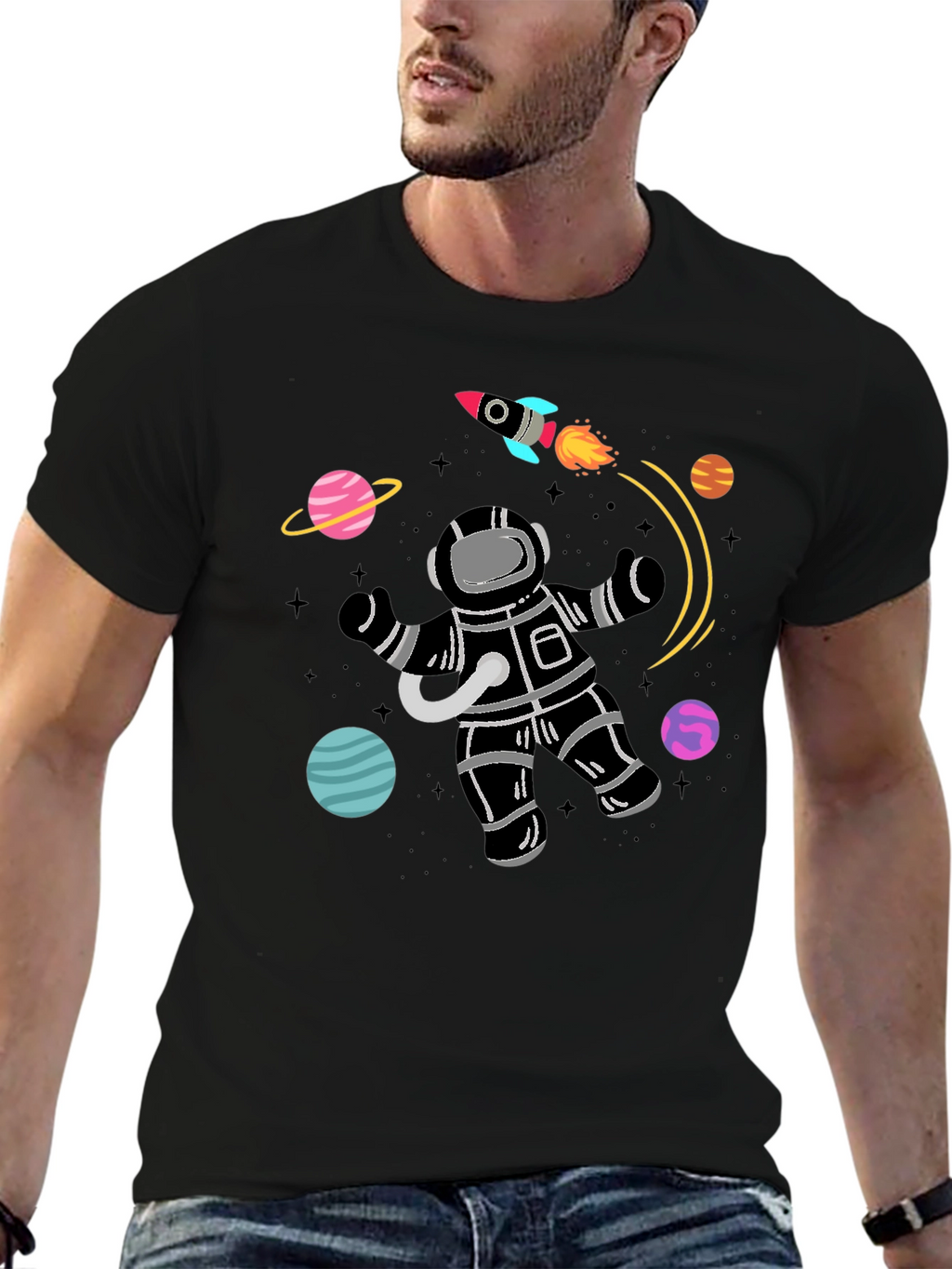 Astronaut Galaxy T-Shirt - Space Graphic Tee