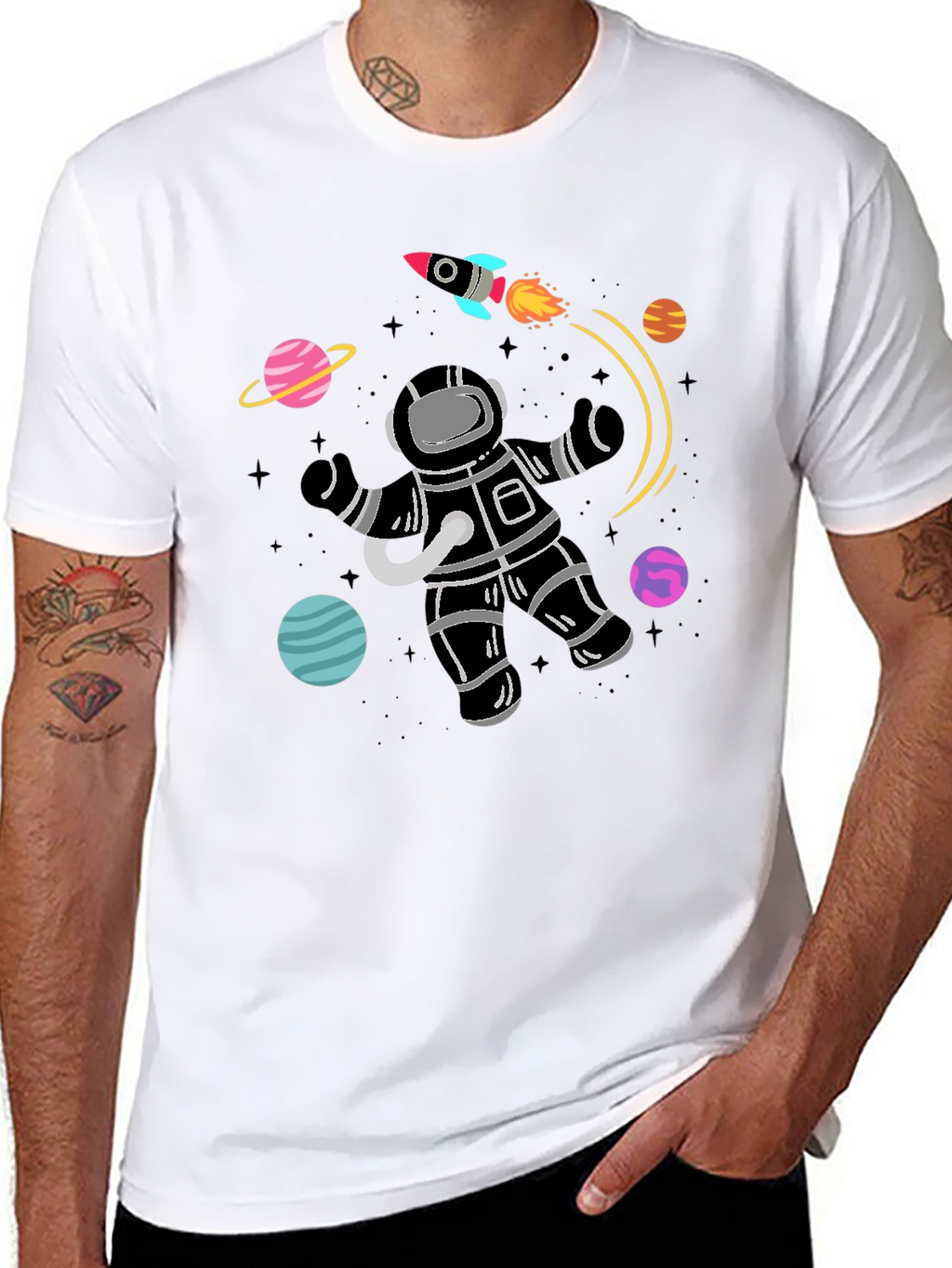 Astronaut Galaxy T-Shirt - Space Graphic Tee