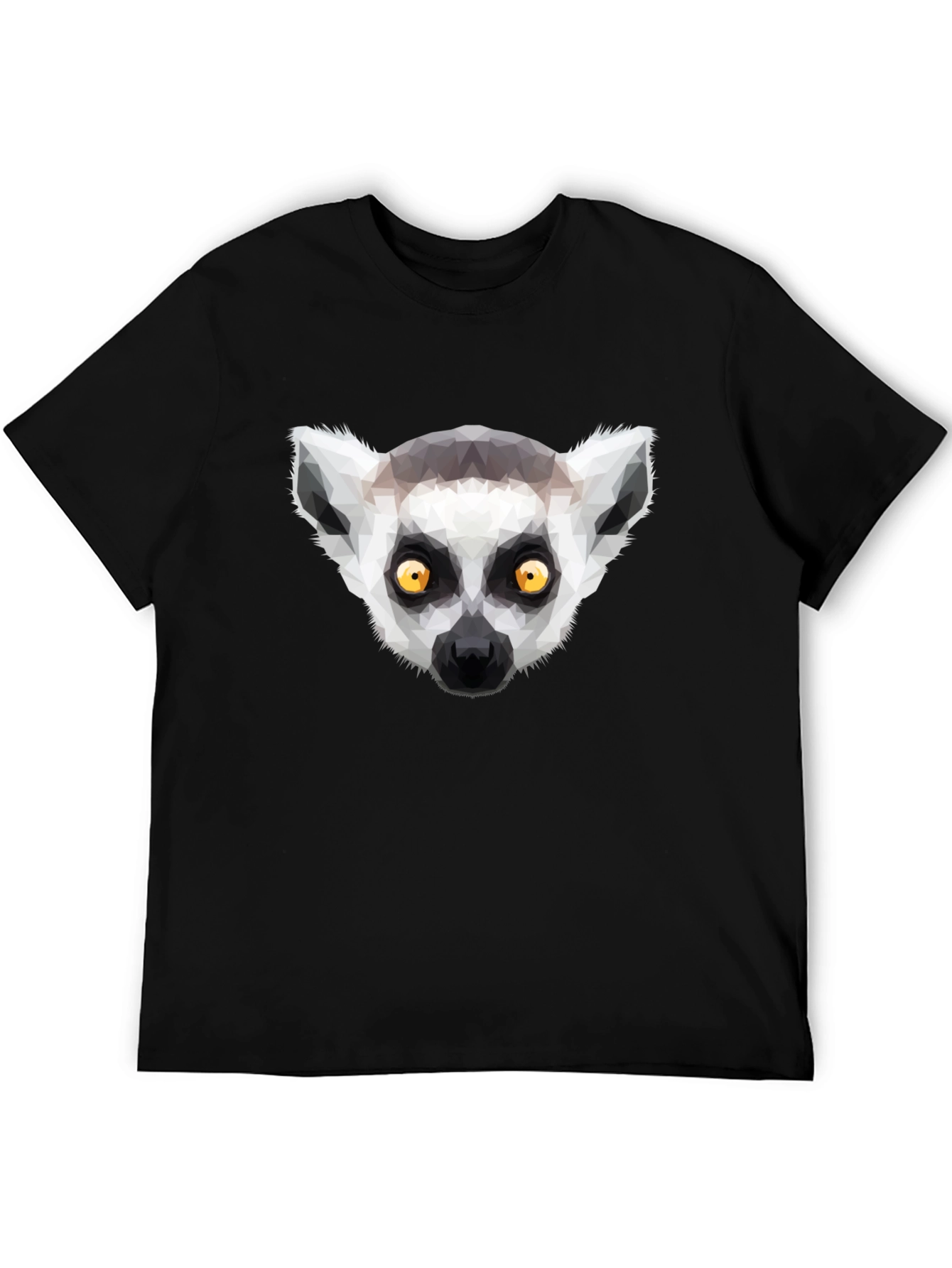Geometric Lemur Graphic Tee - Modern Animal Design