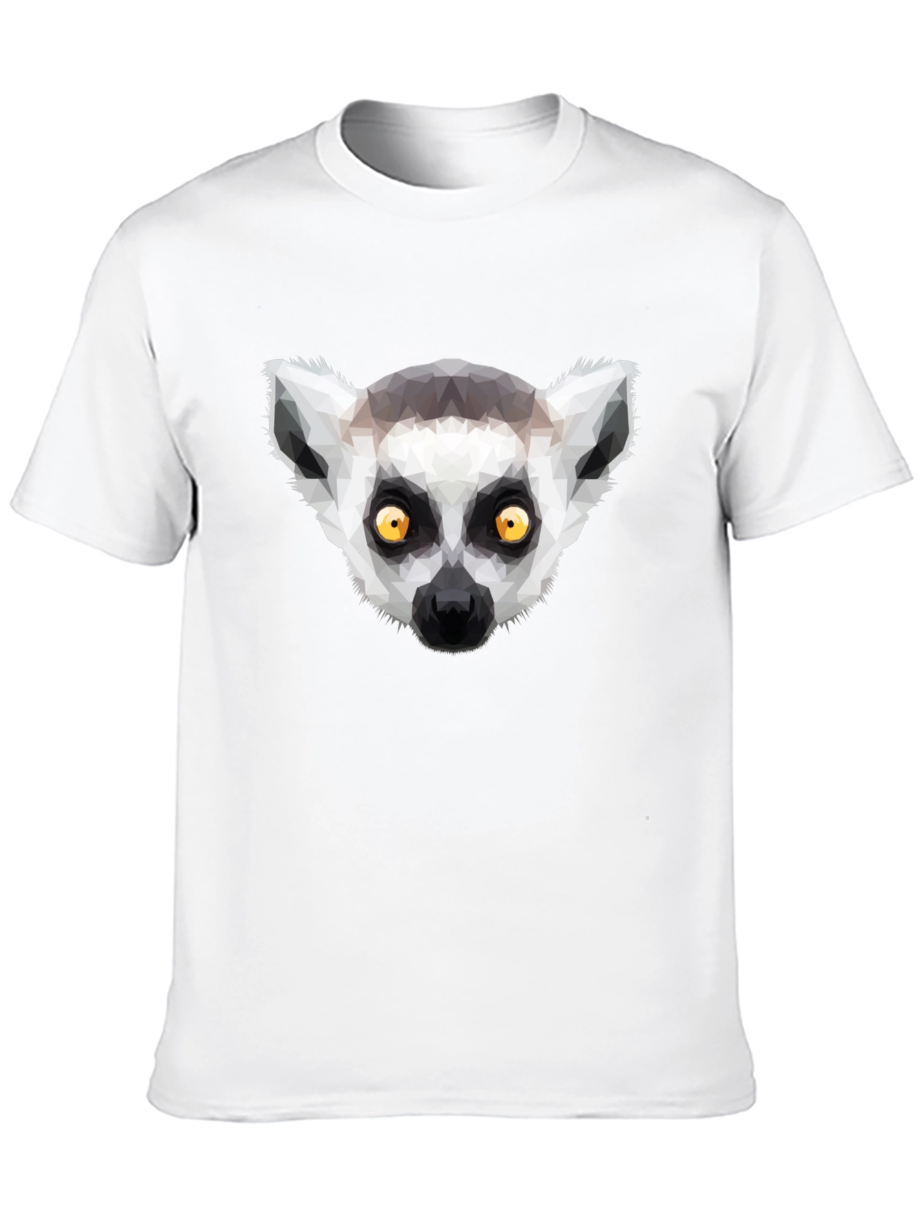 Geometric Lemur Graphic Tee - Modern Animal Design