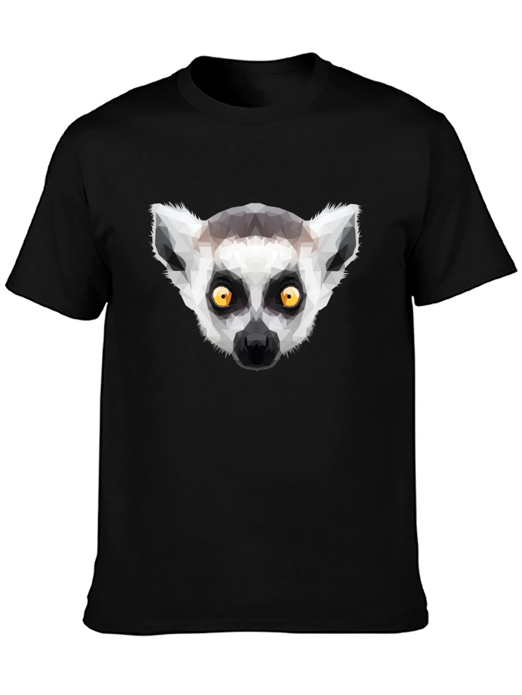 Geometric Lemur Graphic Tee - Modern Animal Design