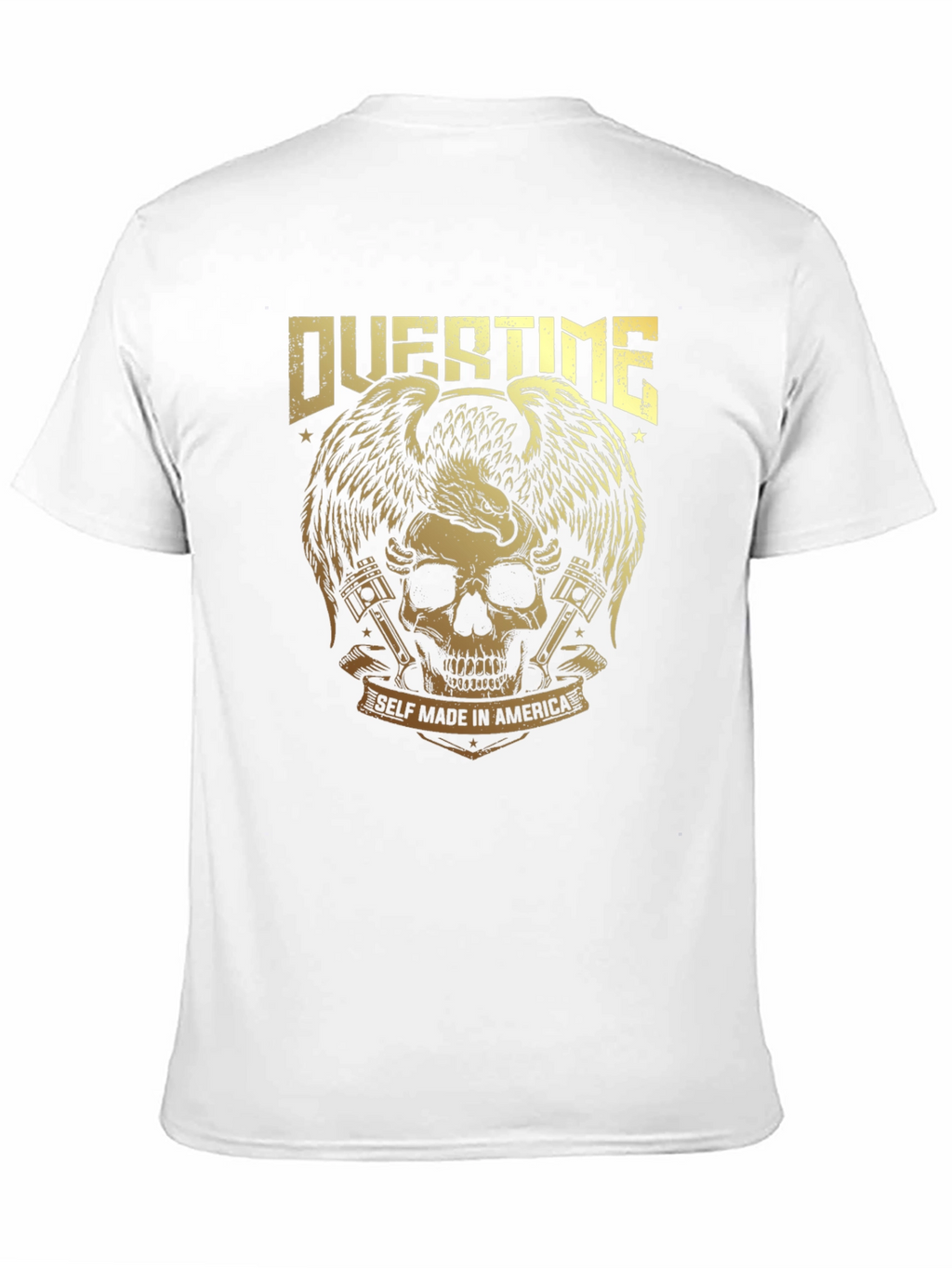 Overtime Skull & Eagle Graphic Tee - Black