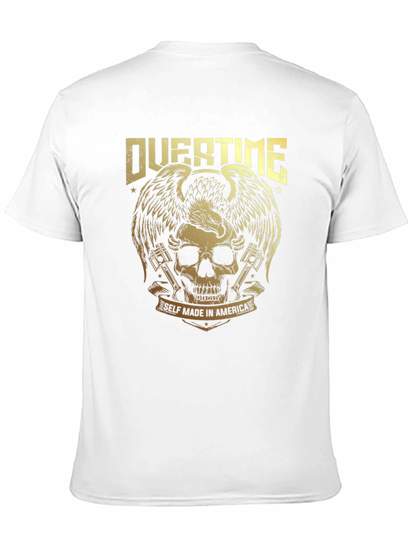 Overtime Skull & Eagle Graphic Tee - Black