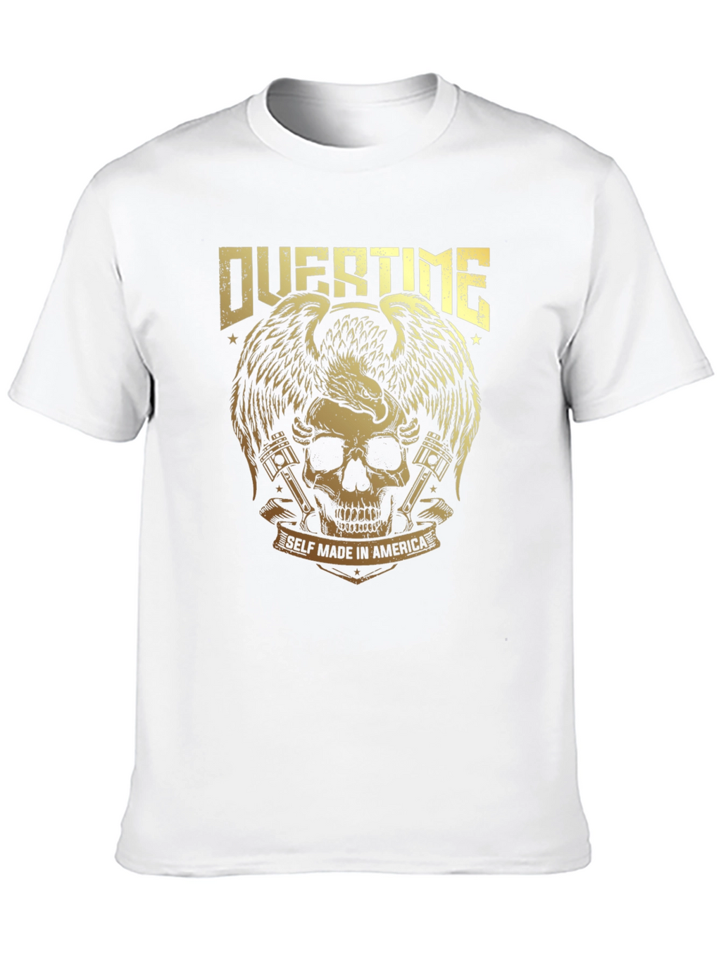 Overtime Skull & Eagle Graphic Tee - Black