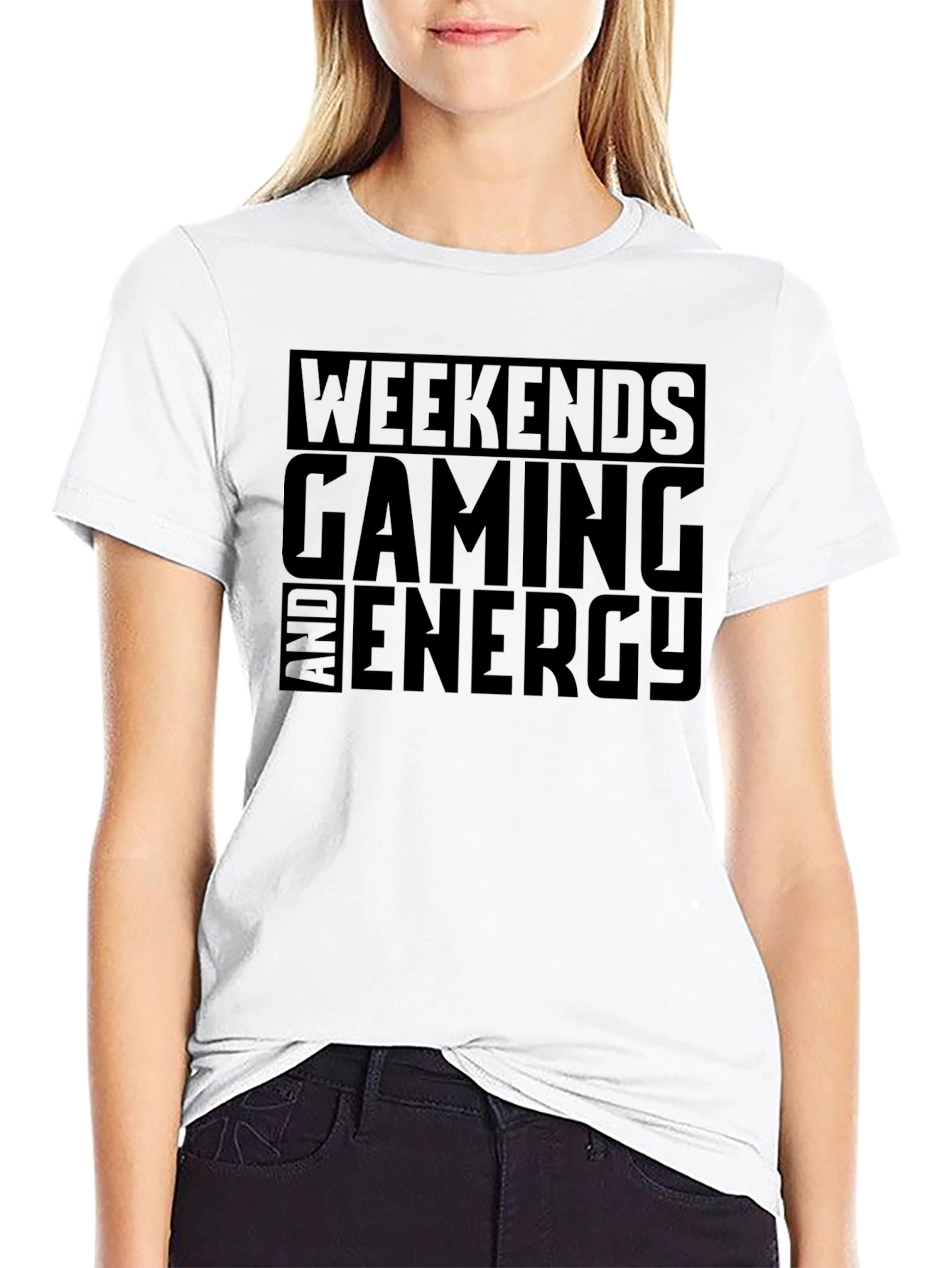 Weekends Gaming Energy Black Graphic Tee