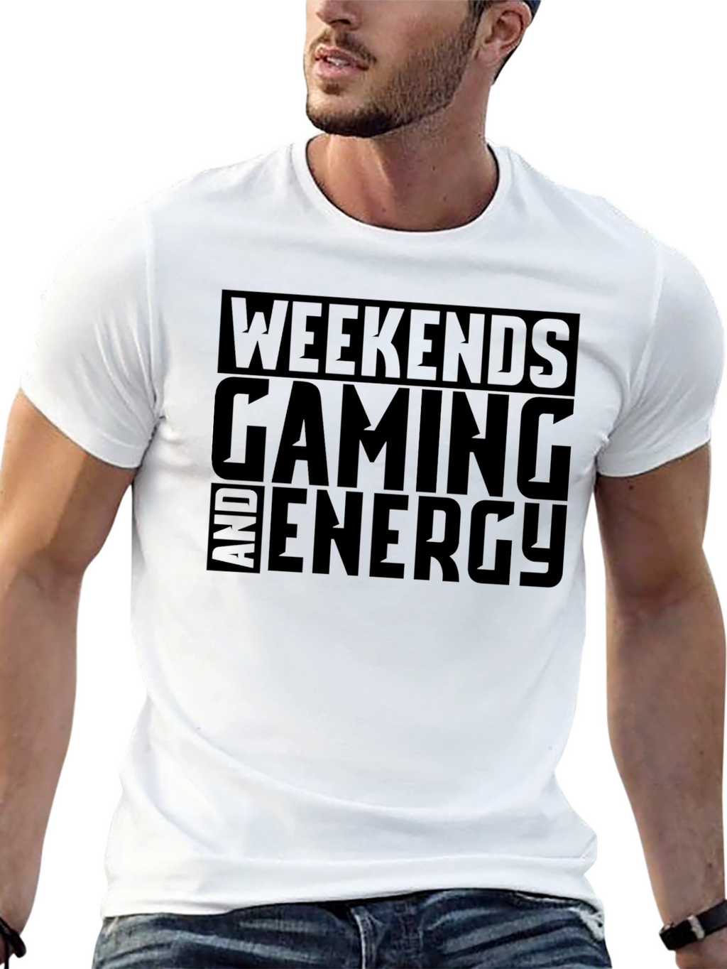 Weekends Gaming Energy Black Graphic Tee