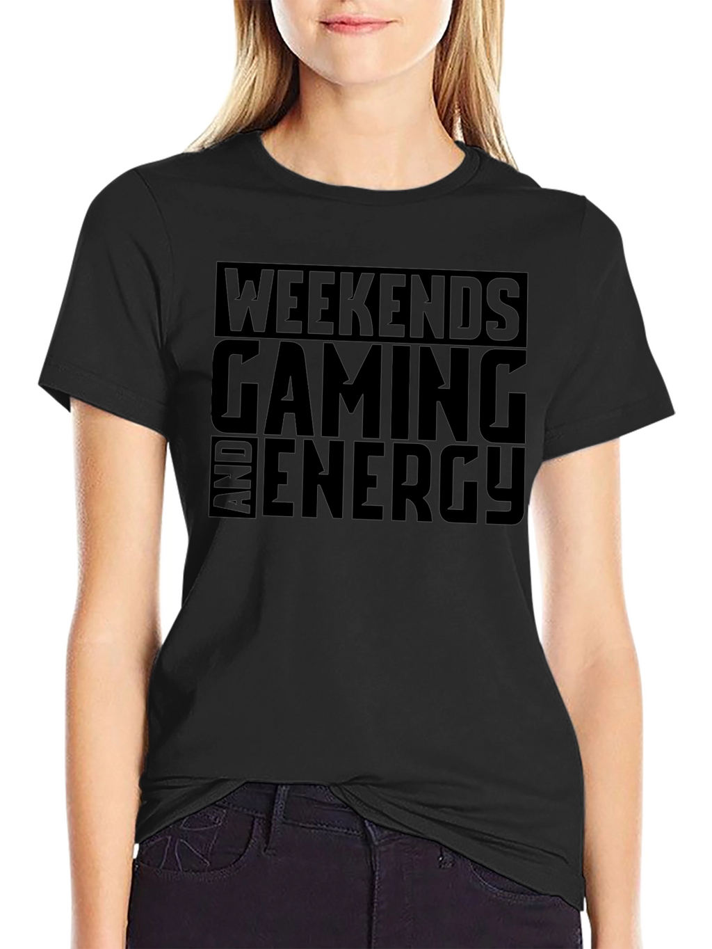 Weekends Gaming Energy Black Graphic Tee