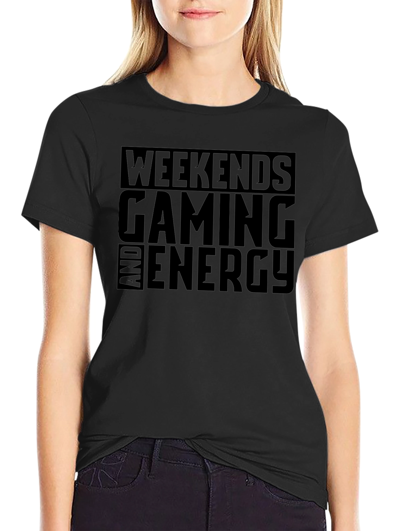 Weekends Gaming Energy Black Graphic Tee