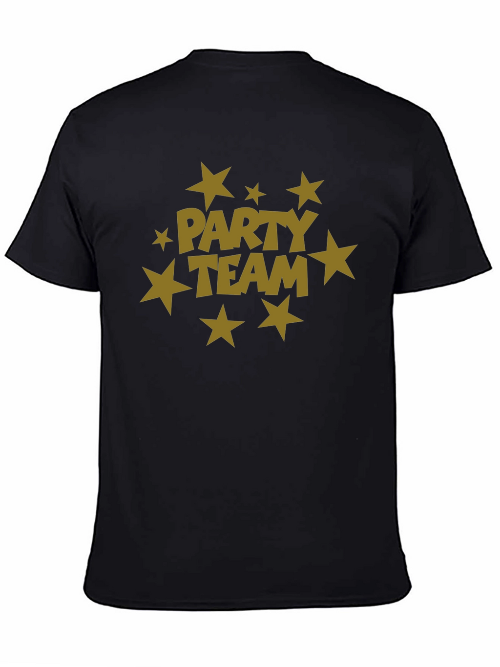 Party Team Graphic Print Black T-Shirt
