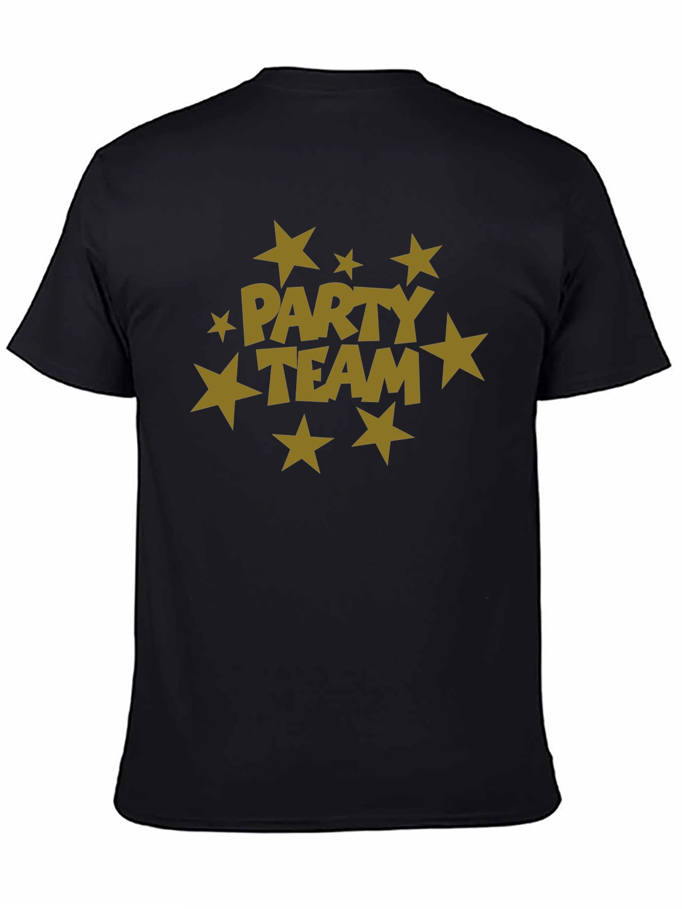 Party Team Graphic Print Black T-Shirt