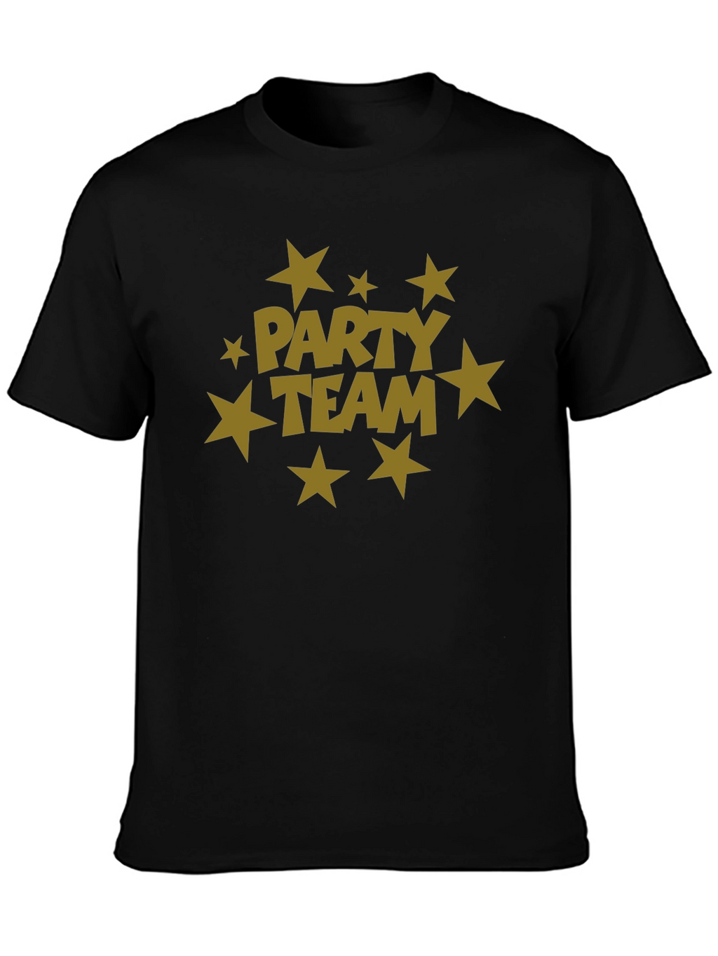 Party Team Graphic Print Black T-Shirt