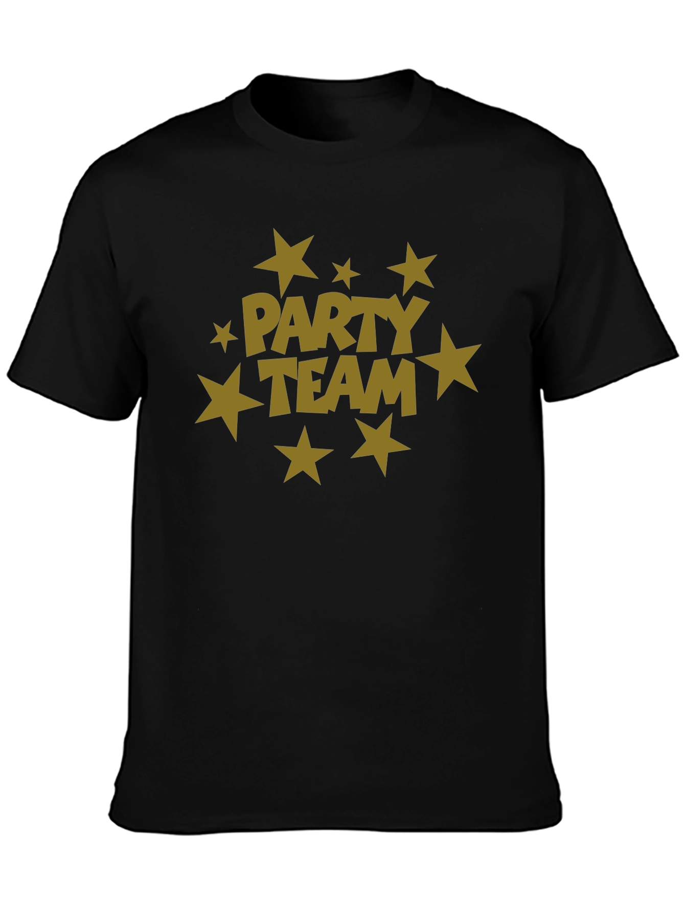 Party Team Graphic Print Black T-Shirt