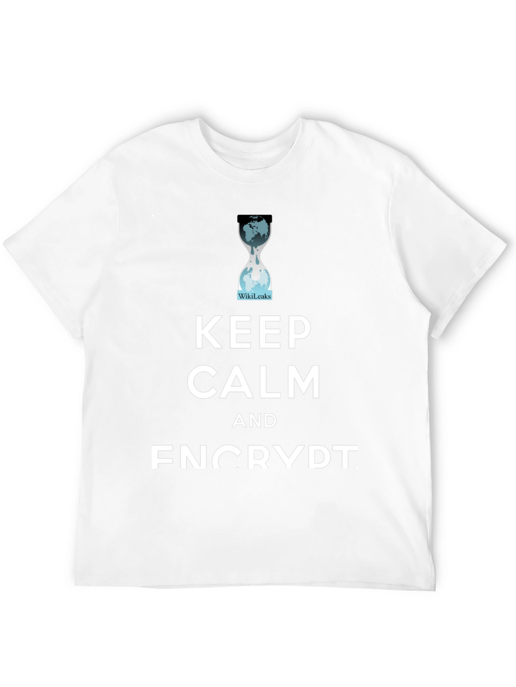 Keep Calm and Encrypt T-Shirt WikiLeaks Hourglass Tee