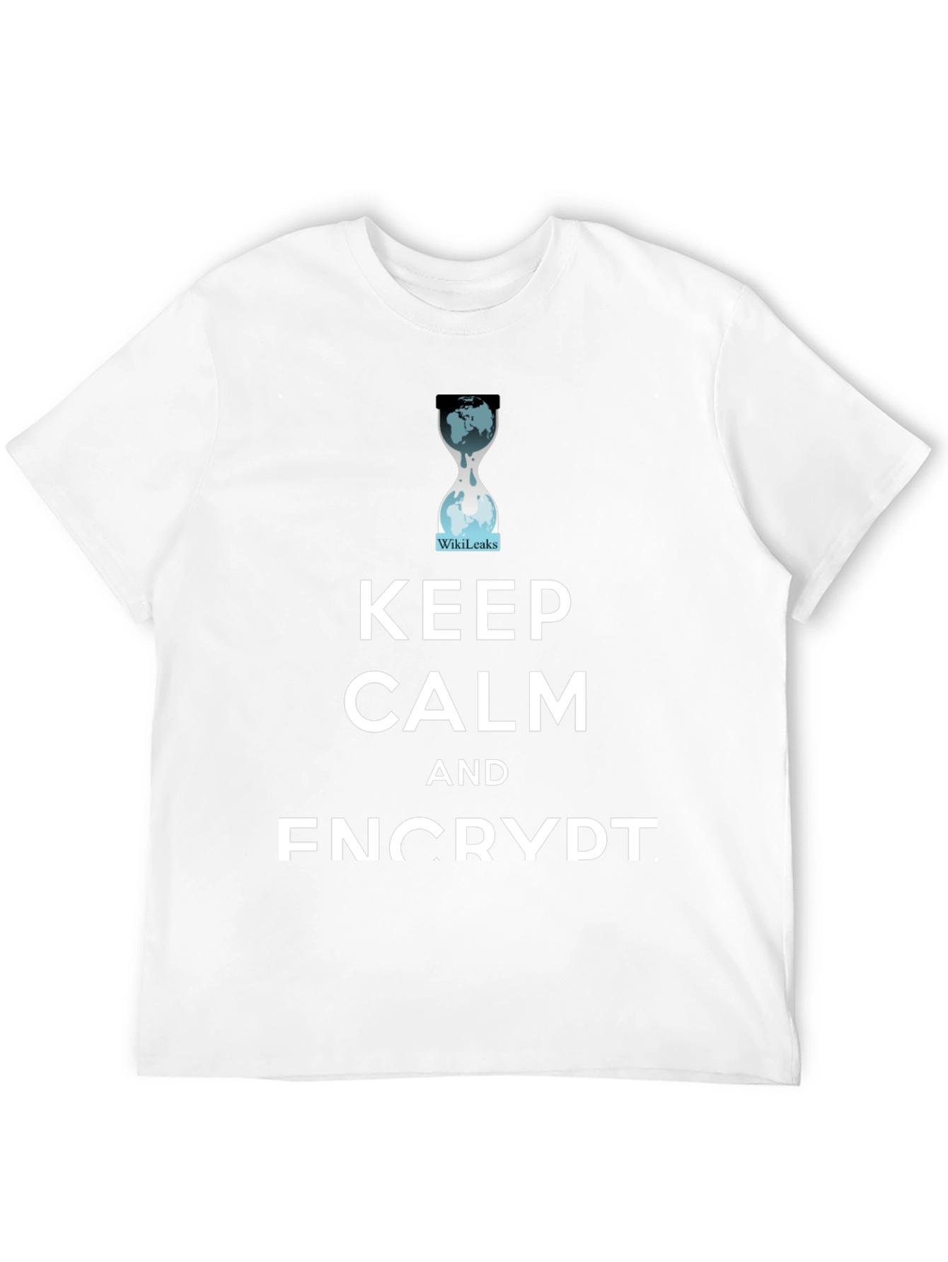 Keep Calm and Encrypt T-Shirt WikiLeaks Hourglass Tee