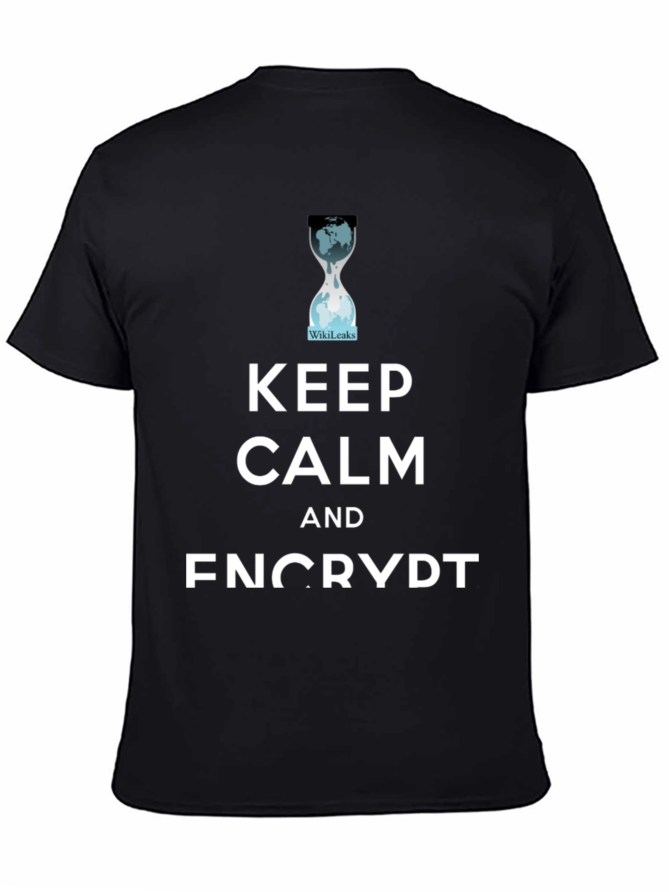 Keep Calm and Encrypt T-Shirt WikiLeaks Hourglass Tee
