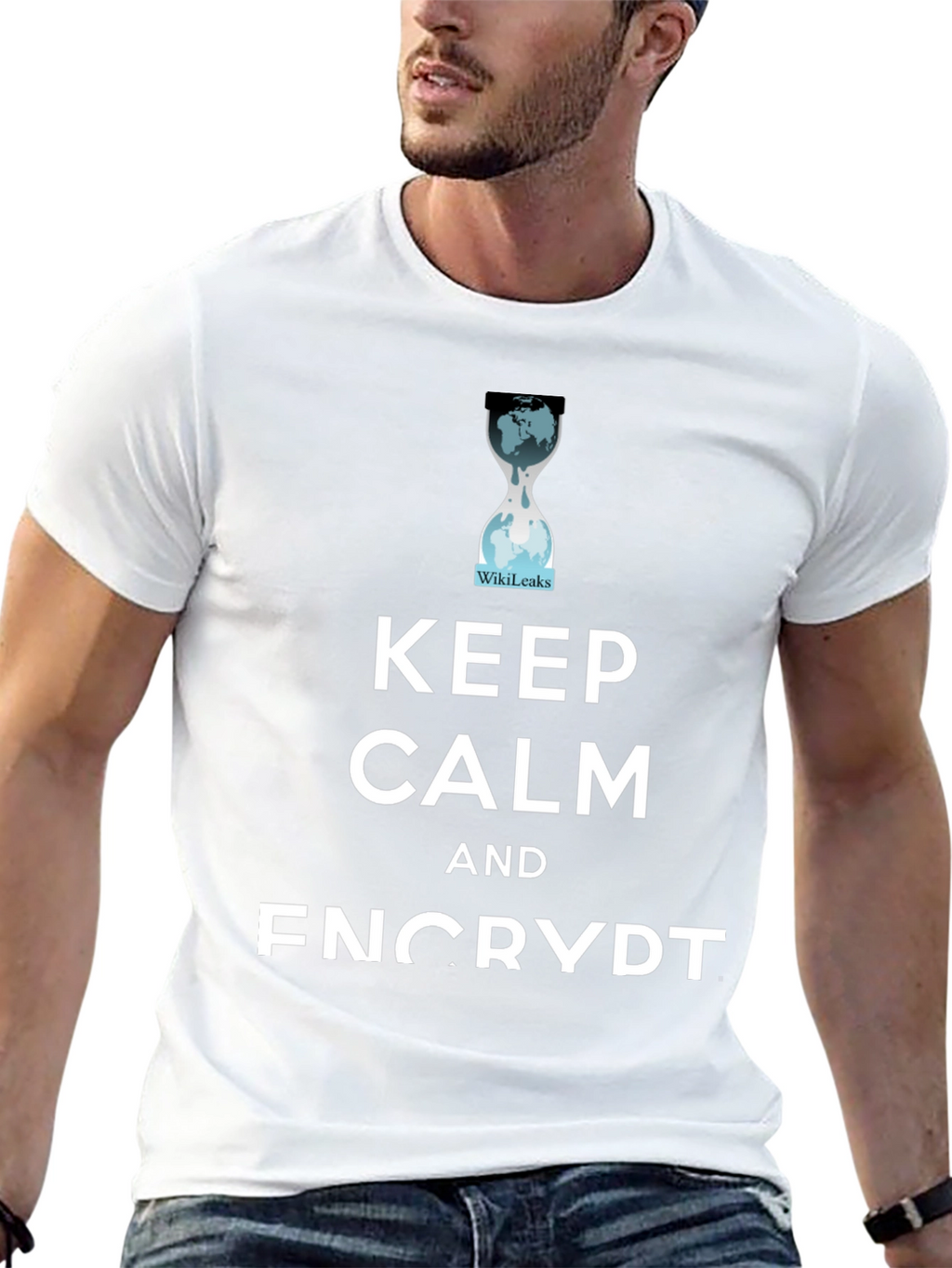 Keep Calm and Encrypt T-Shirt WikiLeaks Hourglass Tee