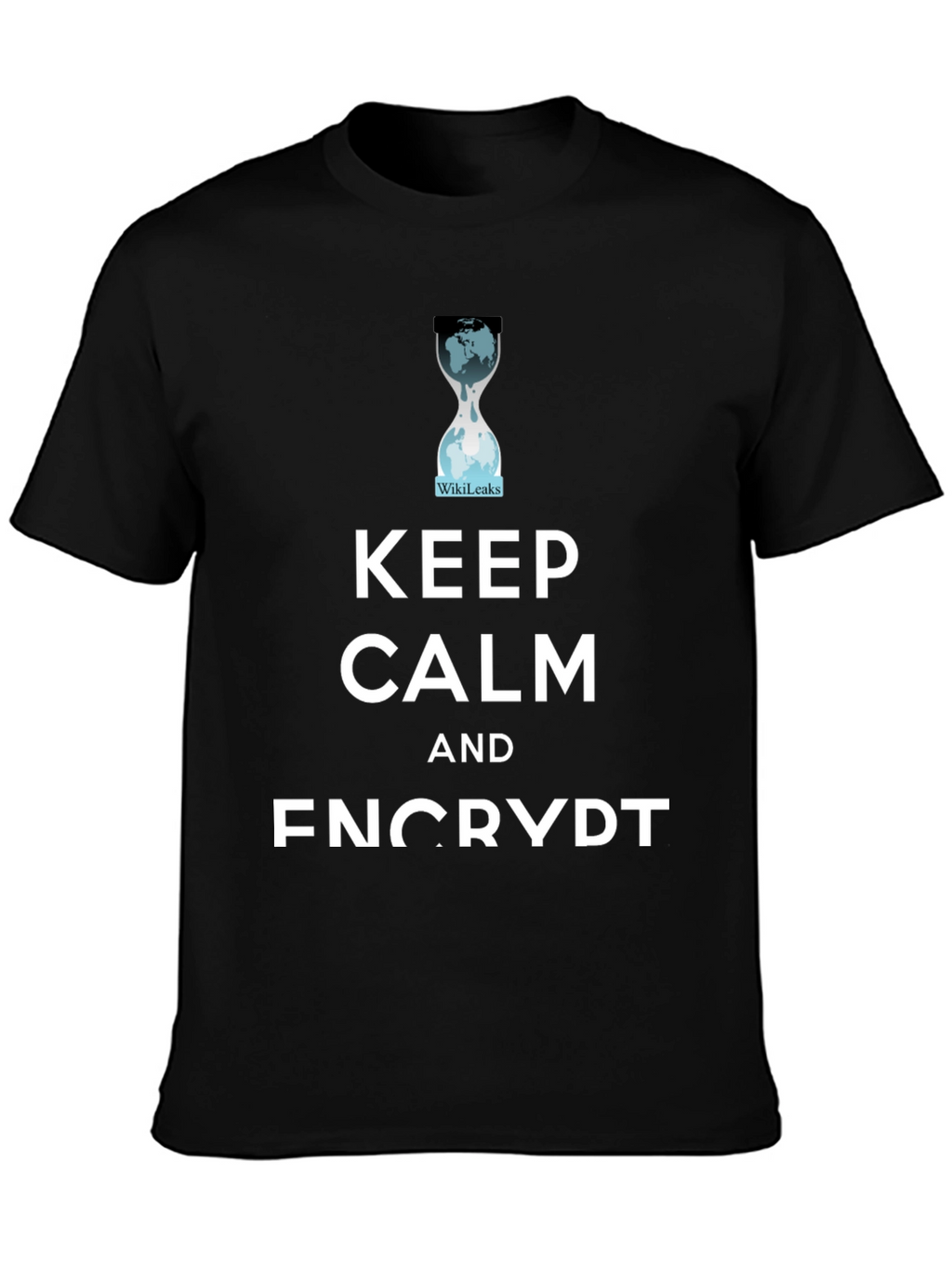 Keep Calm and Encrypt T-Shirt WikiLeaks Hourglass Tee