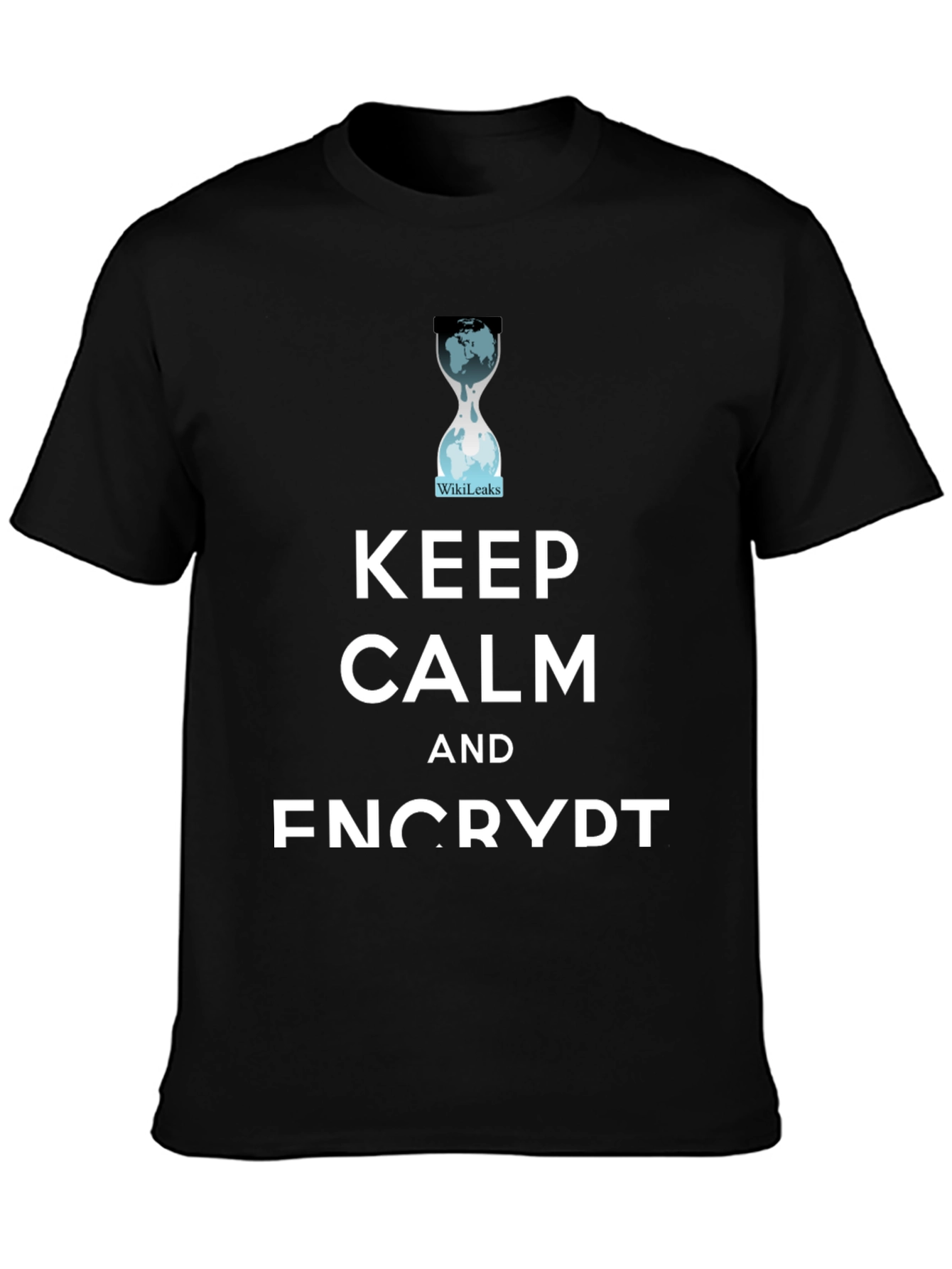 Keep Calm and Encrypt T-Shirt WikiLeaks Hourglass Tee
