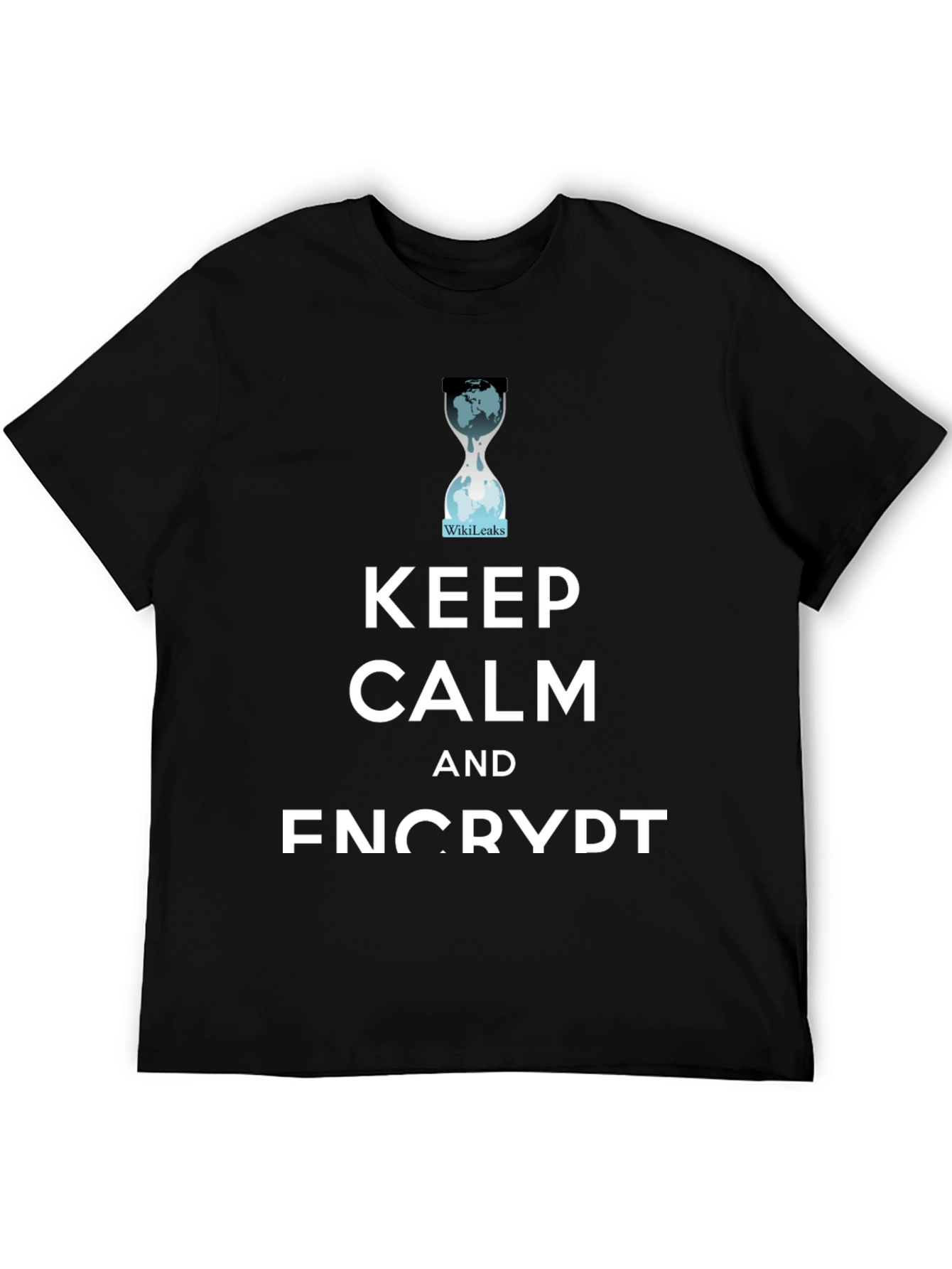 Keep Calm and Encrypt T-Shirt WikiLeaks Hourglass Tee
