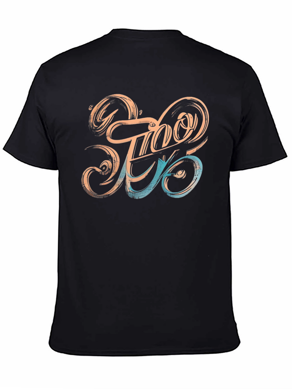 Stylish Black T-Shirt with Unique Graphic Design