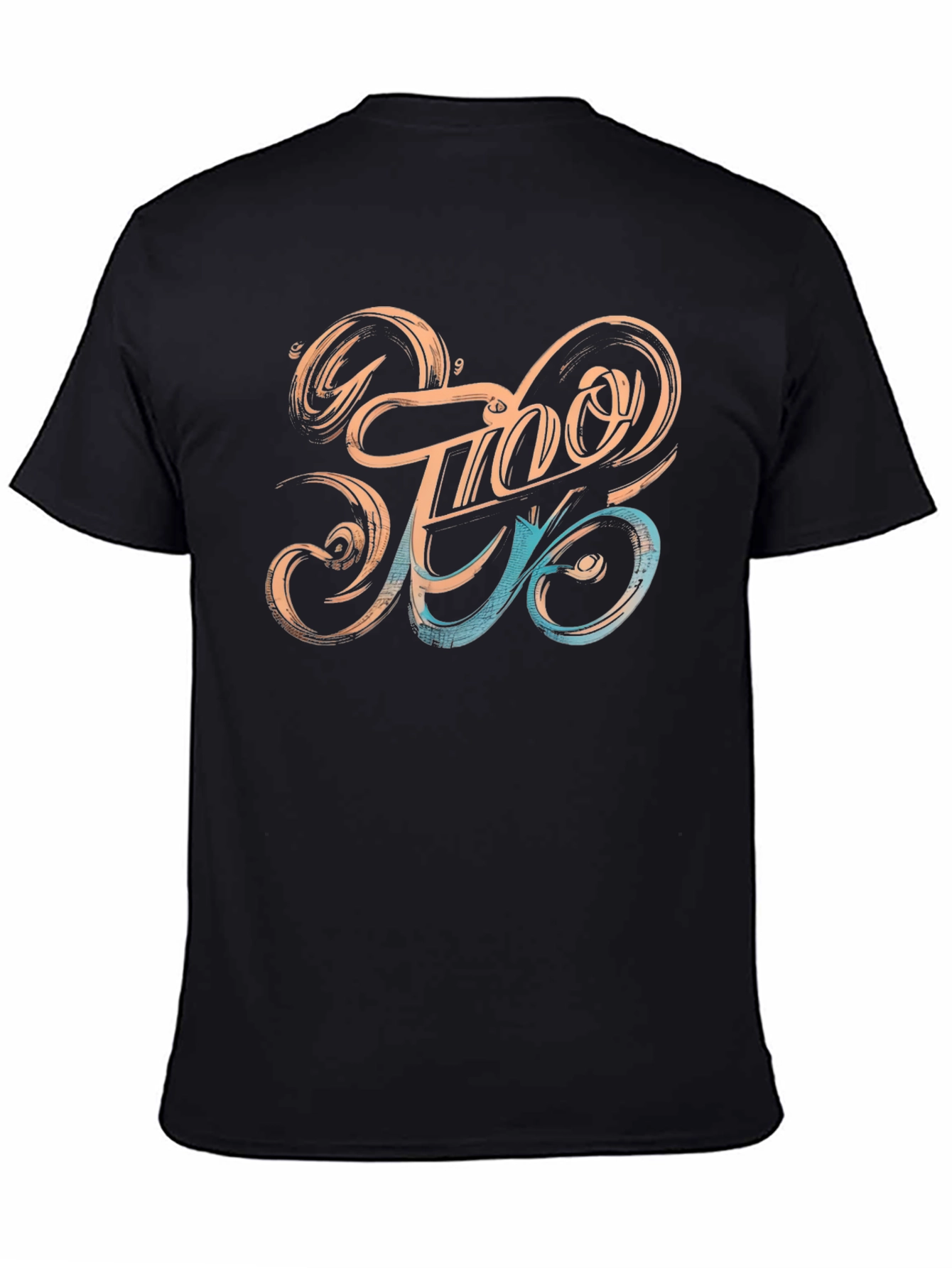 Stylish Black T-Shirt with Unique Graphic Design