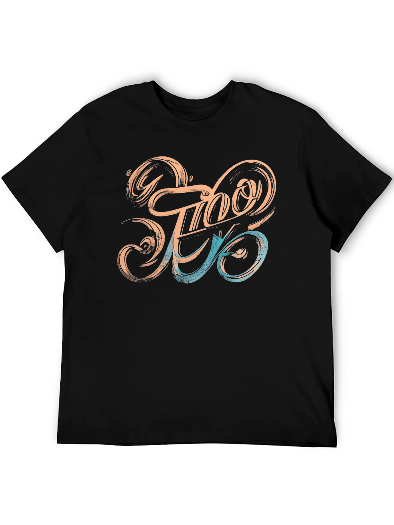 Stylish Black T-Shirt with Unique Graphic Design