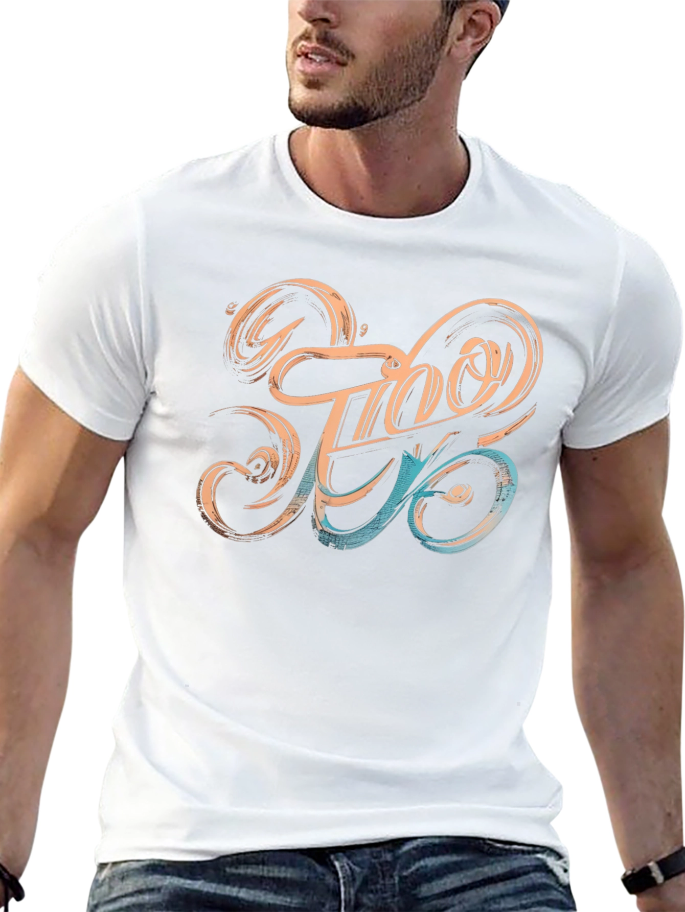 Stylish Black T-Shirt with Unique Graphic Design
