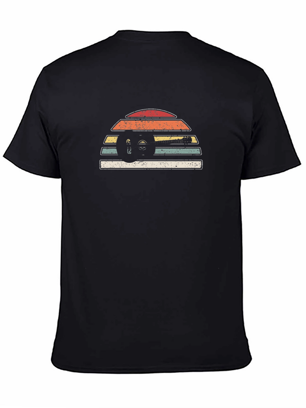 Retro Sunset Car Graphic Tee - Black