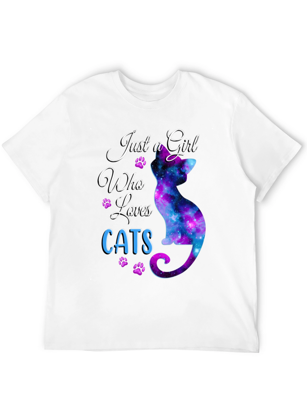 Just a Girl Who Loves Cats Galaxy T-Shirt