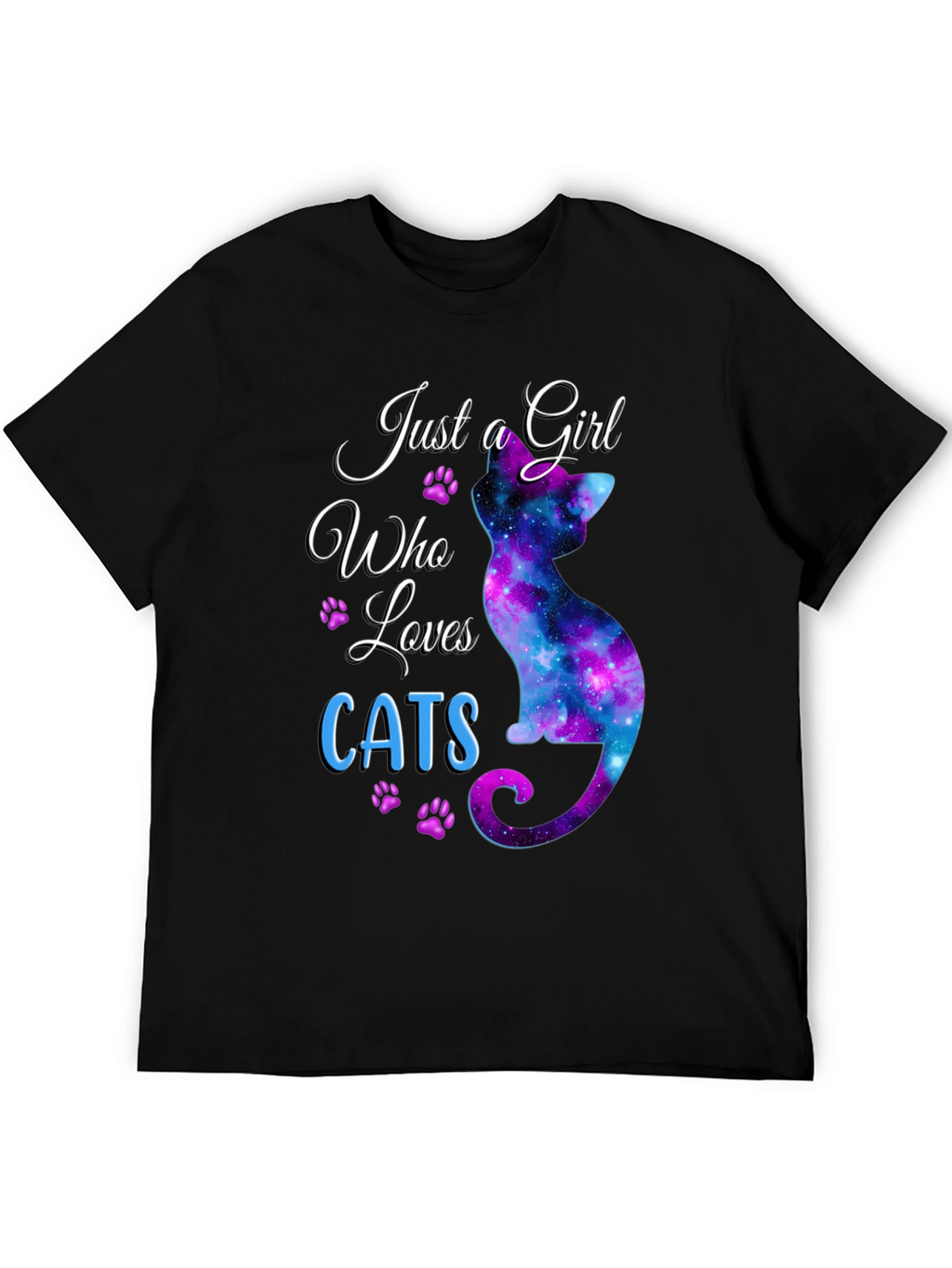 Just a Girl Who Loves Cats Galaxy T-Shirt