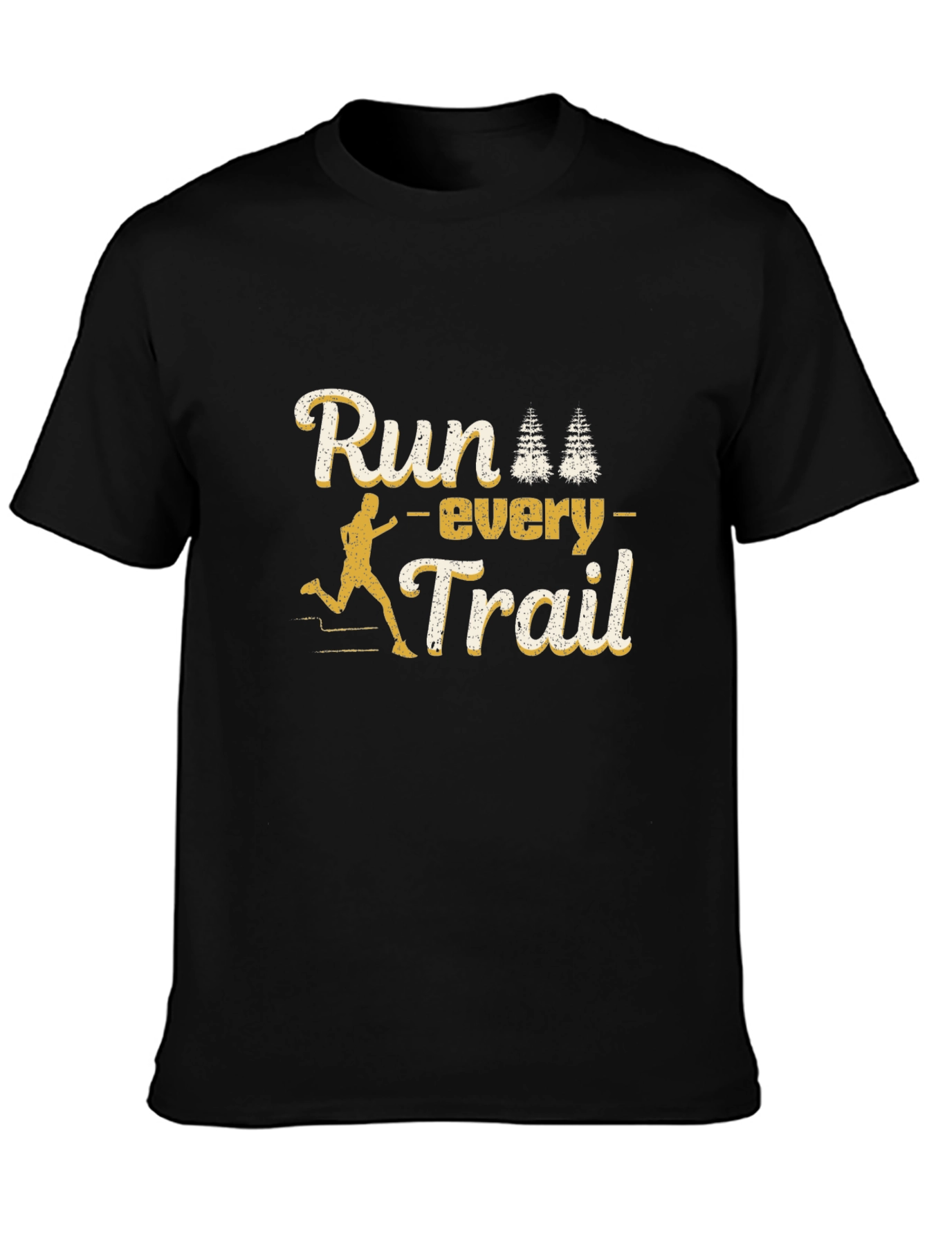 Run Every Trail Black Graphic Tee