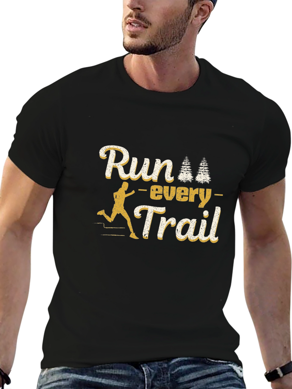 Run Every Trail Black Graphic Tee