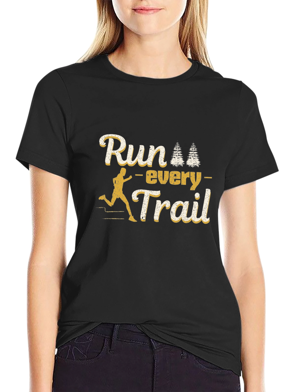 Run Every Trail Black Graphic Tee