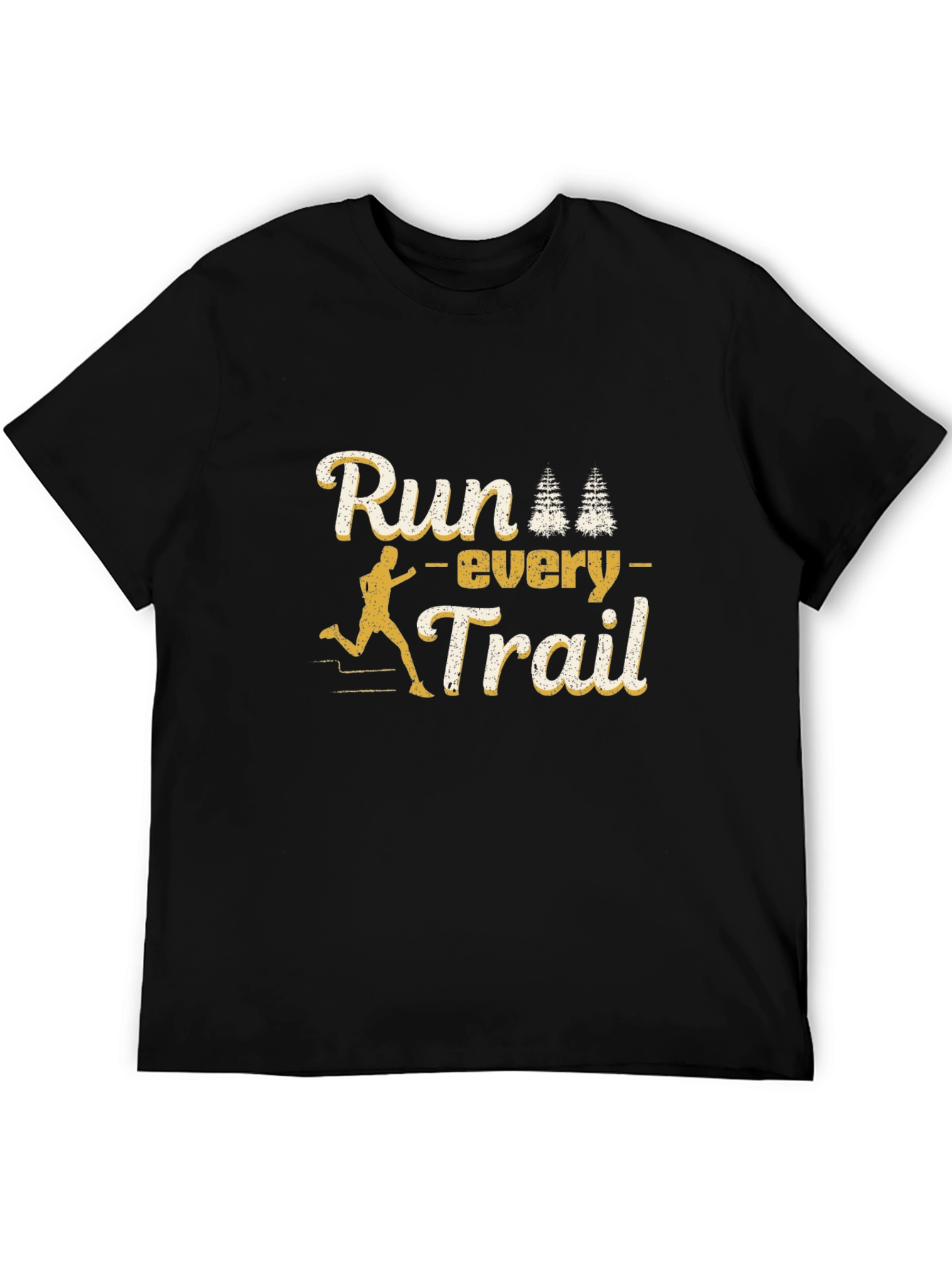 Run Every Trail Black Graphic Tee
