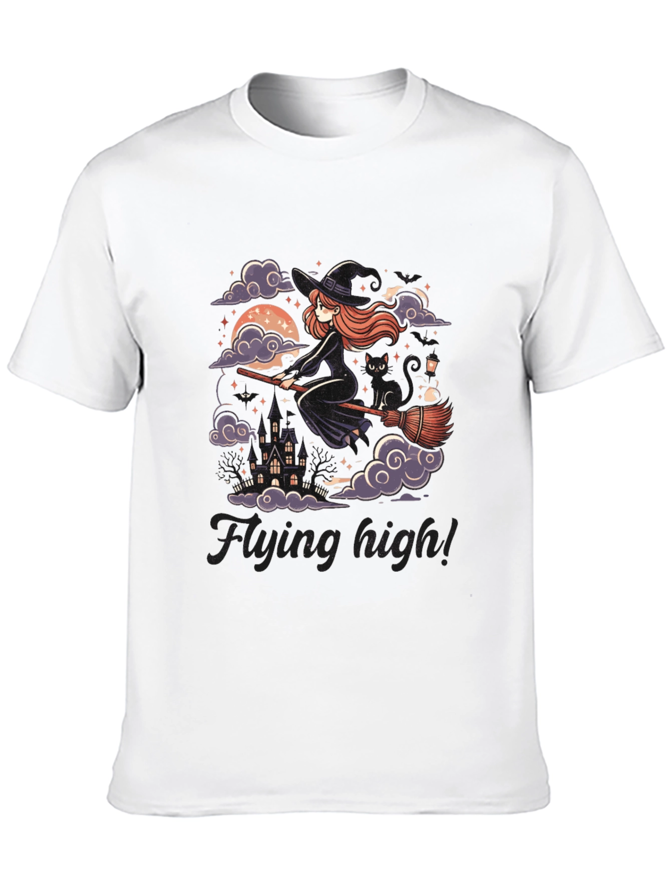 Whimsical Witch T-Shirt - Flying High!