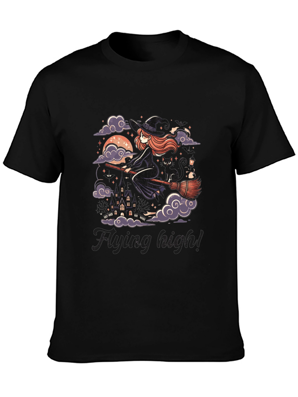 Whimsical Witch T-Shirt - Flying High!