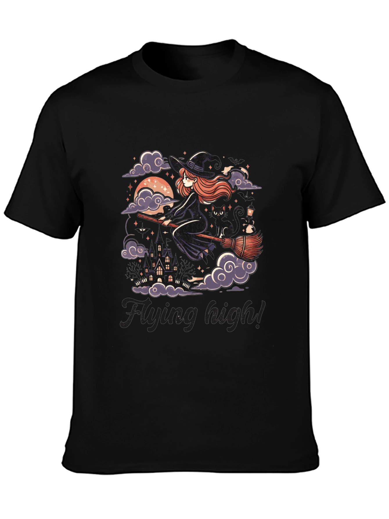 Whimsical Witch T-Shirt - Flying High!