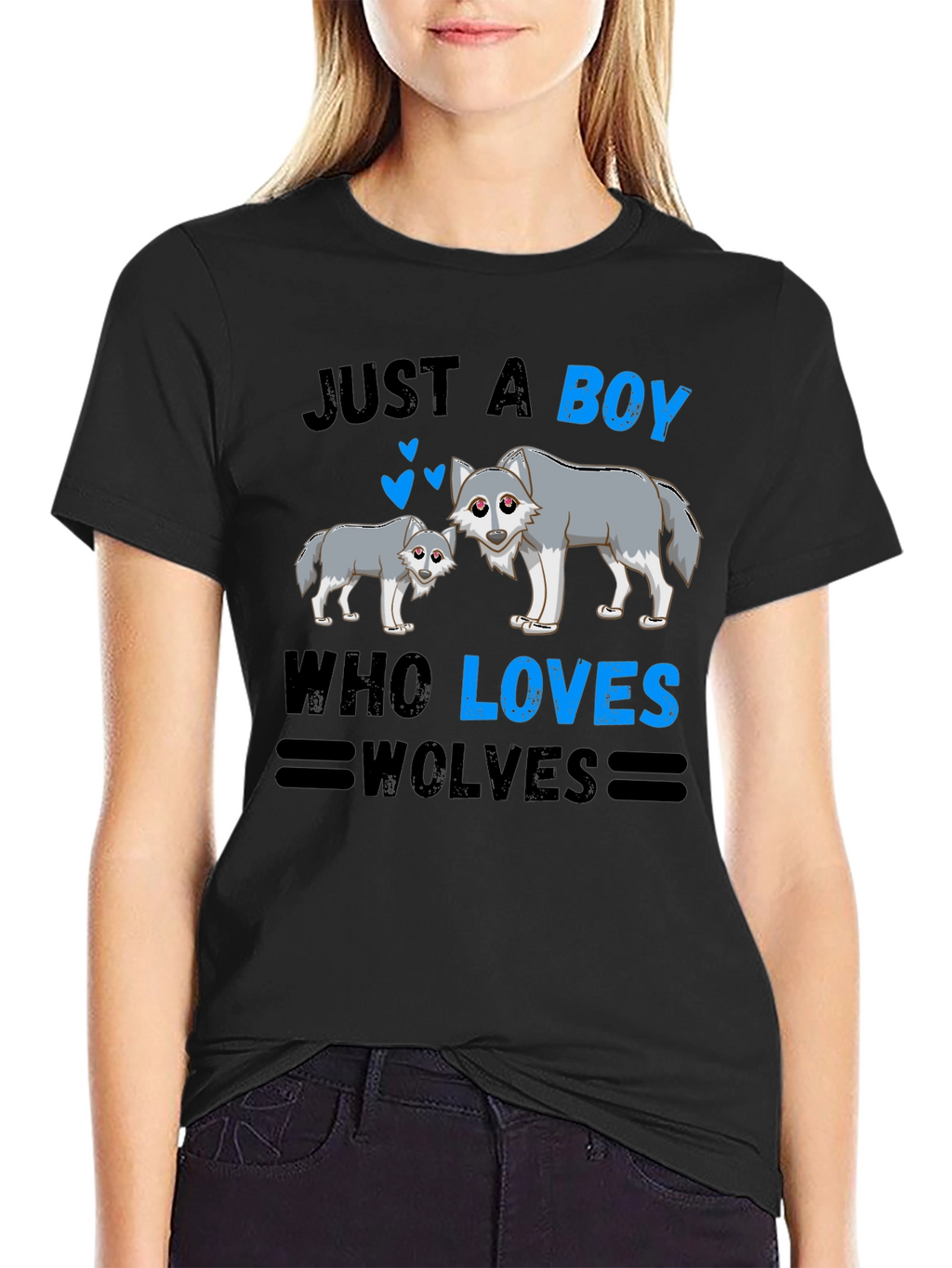 Just a Boy Who Loves Wolves Graphic T-Shirt