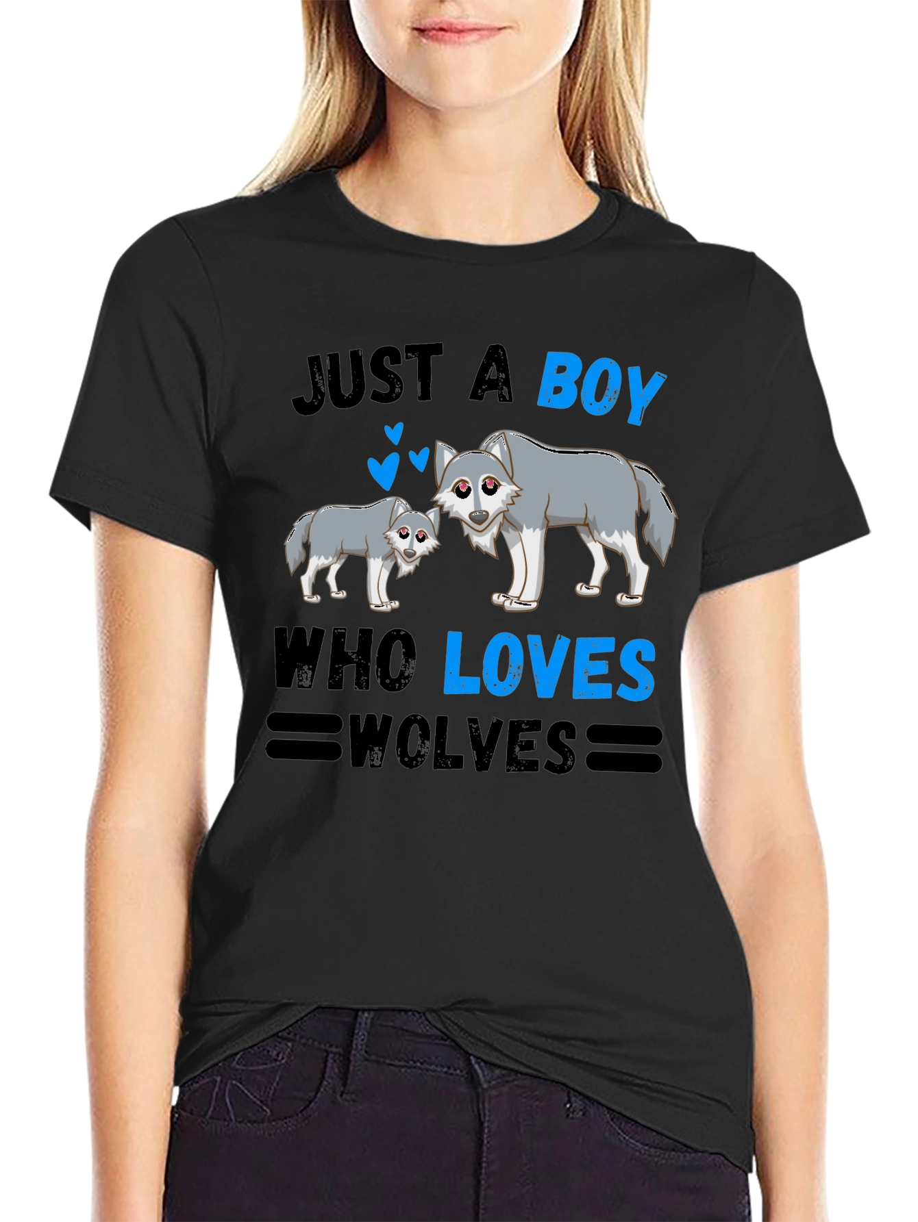 Just a Boy Who Loves Wolves Graphic T-Shirt