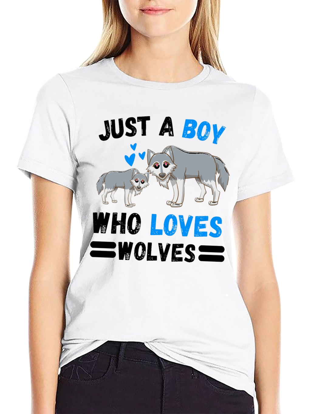 Just a Boy Who Loves Wolves Graphic T-Shirt