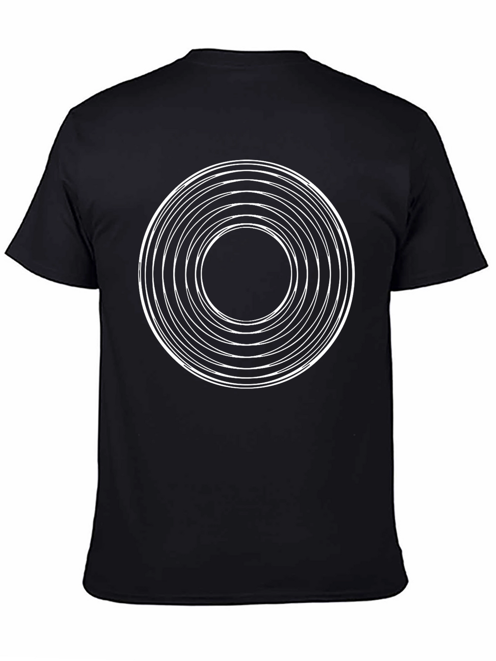 Abstract Circle Graphic Tee - Modern Black T-Shirt
