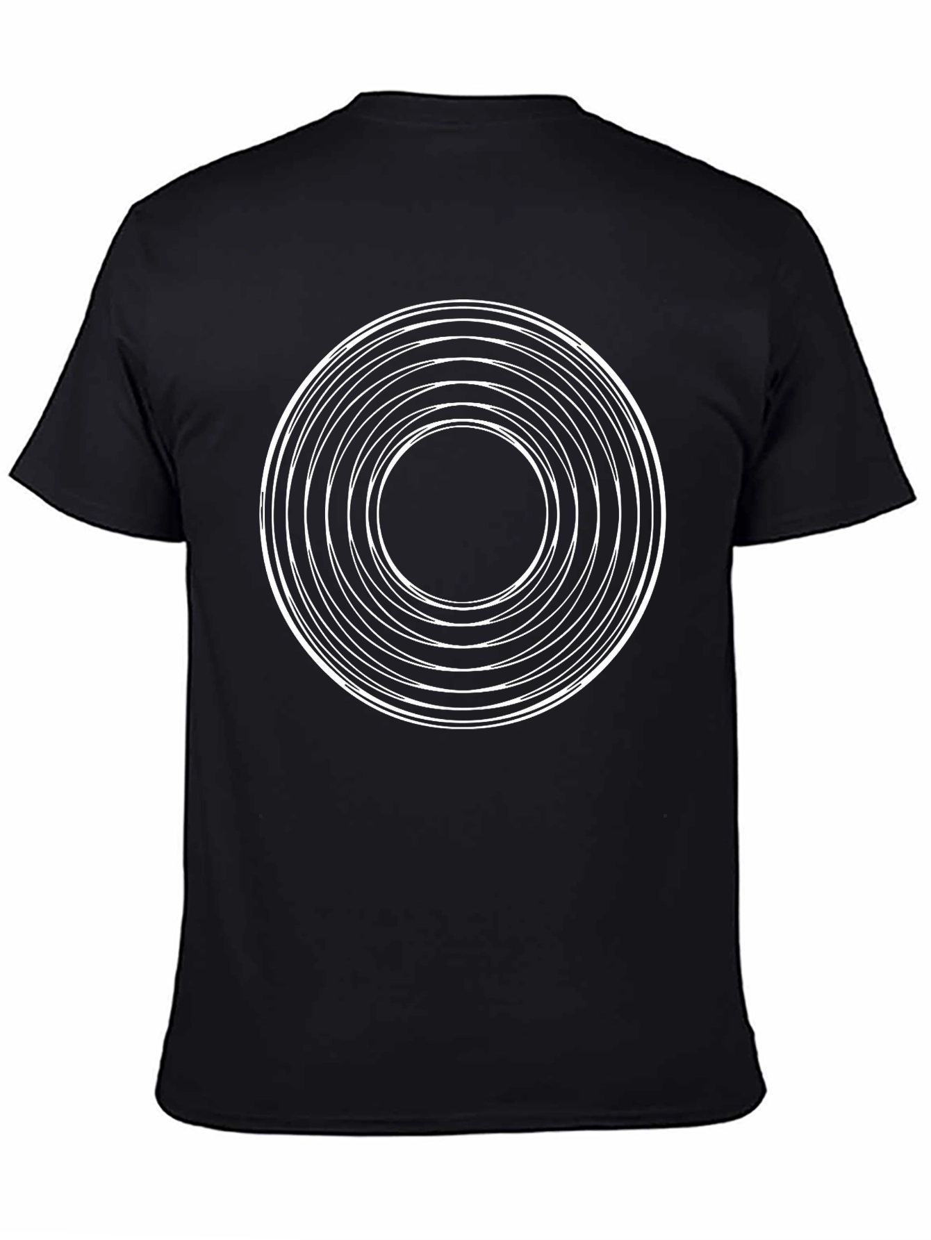 Abstract Circle Graphic Tee - Modern Black T-Shirt