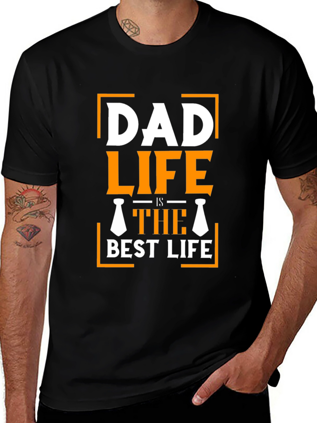 Dad Life Is The Best Life Black T-Shirt