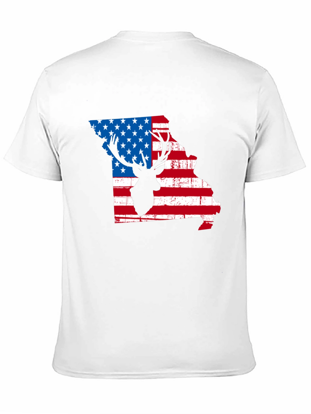 Missouri Deer USA Flag Graphic Tee