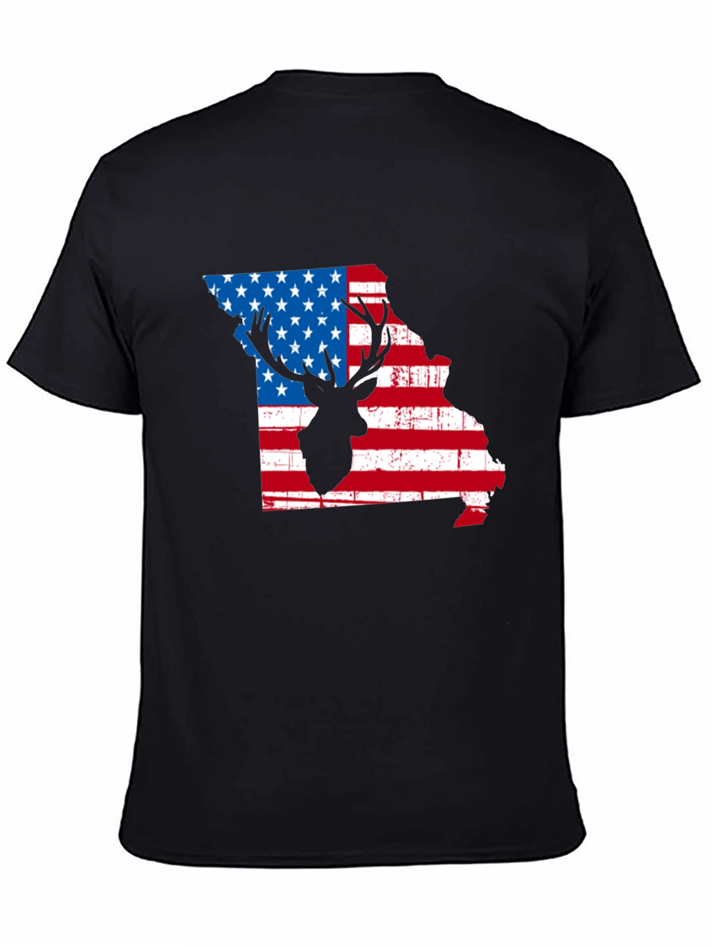 Missouri Deer USA Flag Graphic Tee