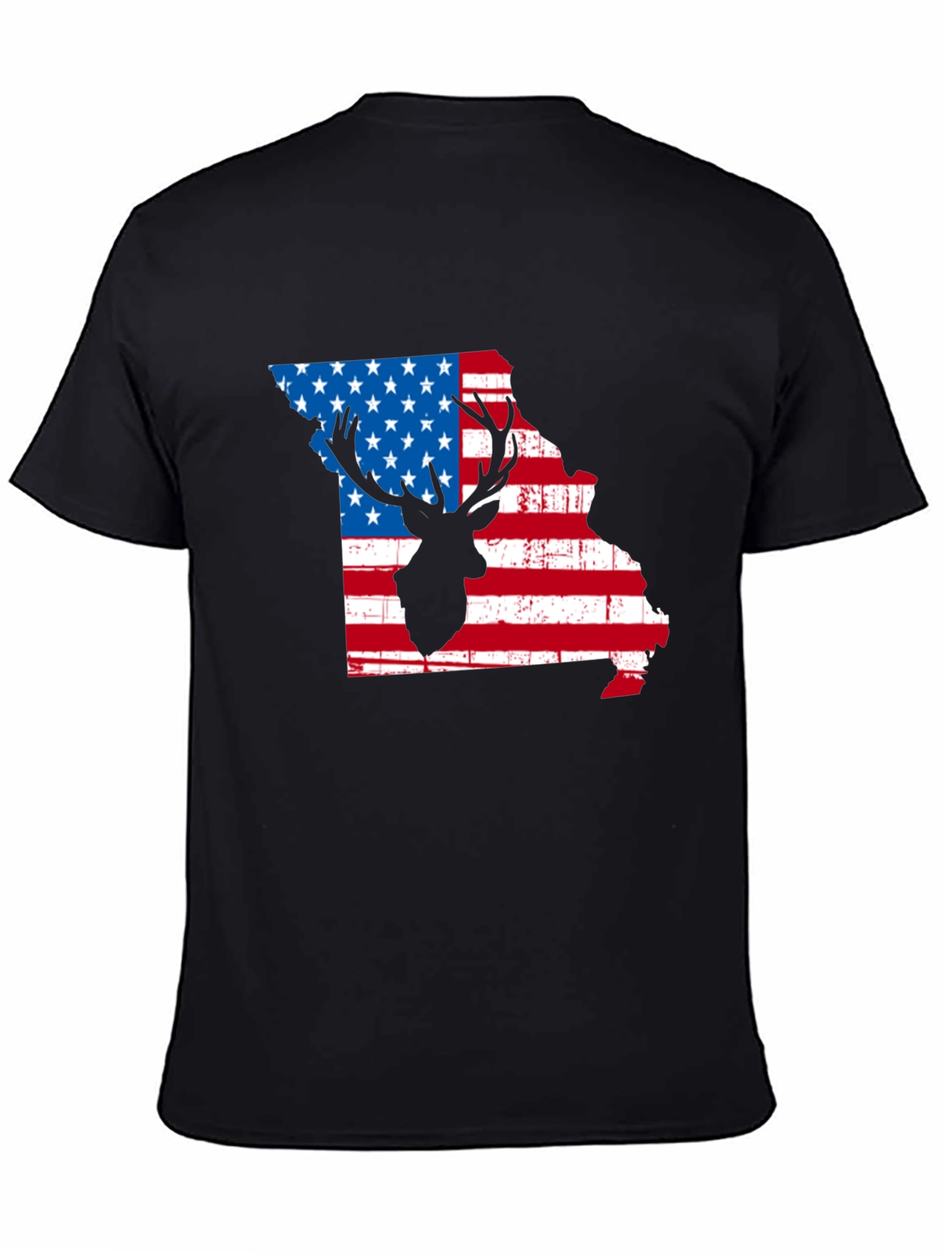 Missouri Deer USA Flag Graphic Tee