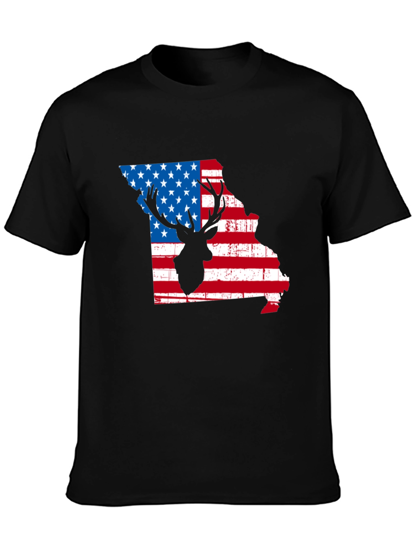 Missouri Deer USA Flag Graphic Tee