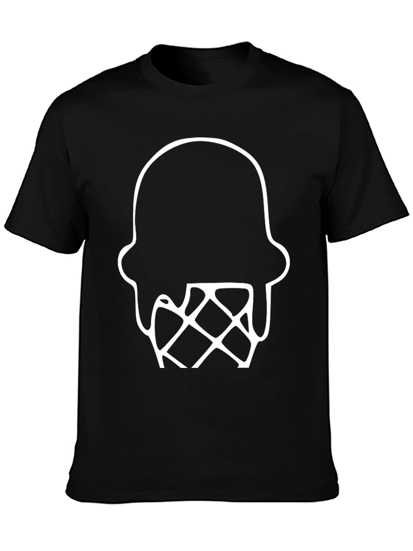 Ice Cream Graphic Tee - Black Cotton Blend